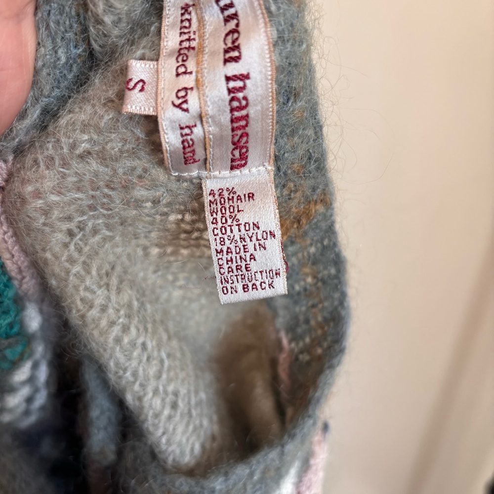 Vintage Cozy Multicolor Knit Wool Cardigan - Picture 9 of 9
